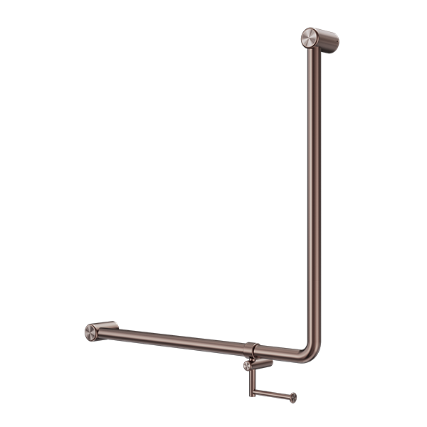 Nero Mecca Care 32mm 90 Degree NZ4121 Accessible Toilet Grab Rail 750X750mm With Toilet Roll Holder