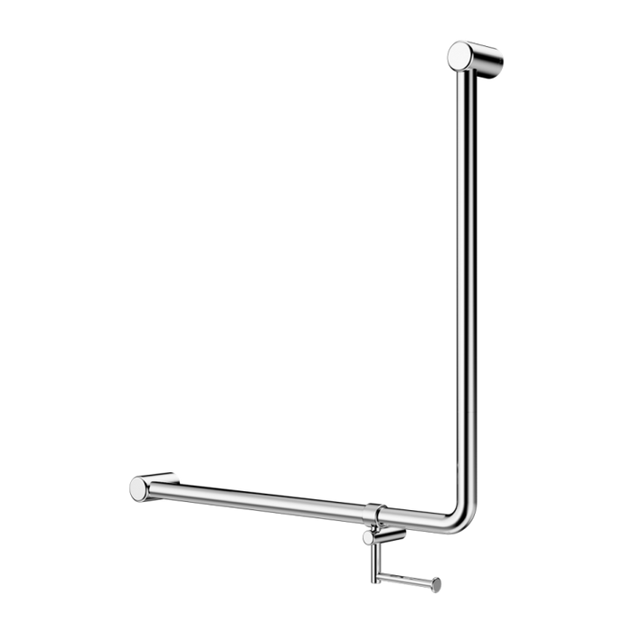 Nero Mecca Care 32mm 90 Degree NZ4121 Accessible Toilet Grab Rail 750X750mm With Toilet Roll Holder