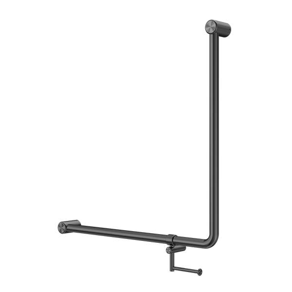 Nero Mecca Care 32mm 90 Degree NZ4121 Accessible Toilet Grab Rail 750X750mm With Toilet Roll Holder