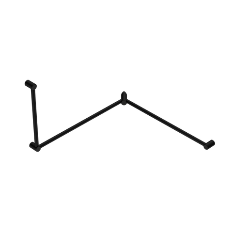 Nero Mecca Care 32mm DDA Accessible Toilet Grab Rail Set 90 Degree Continuous 600X1065X1025mm
