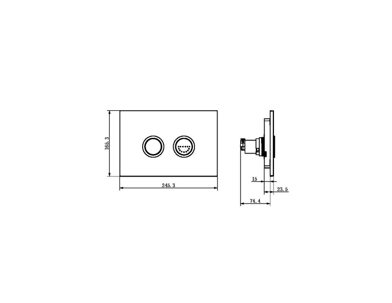 Nero Mecca Care Raised Disabled Care Pneumatic Flush Buttons Plate DDA Accessible Toilet Compliant