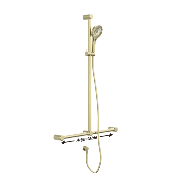 Nero Mecca Care 32mm T Bar Grab Rail and Adjustable Shower Set 1100x750mm
