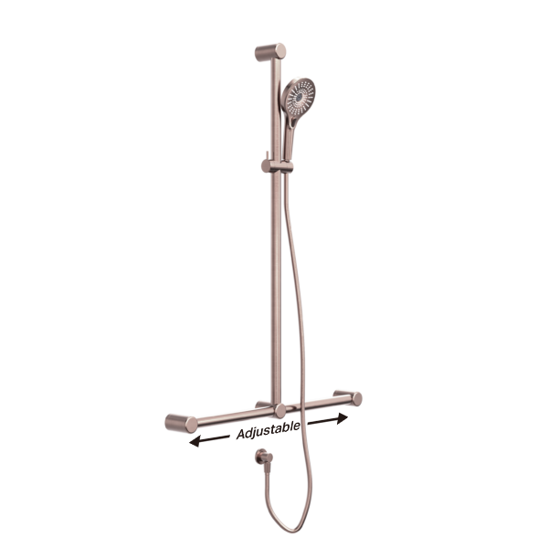 Nero Mecca Care 32mm T Bar Grab Rail and Adjustable Shower Set 1100x750mm