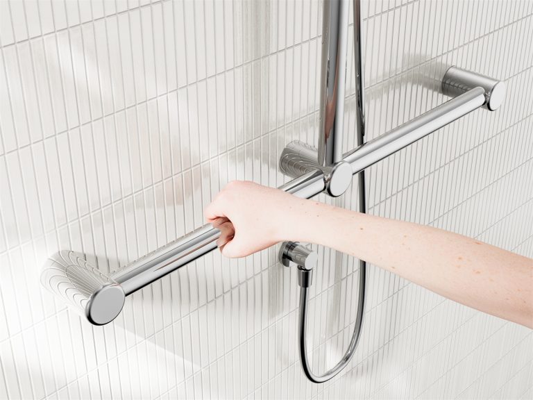 Nero Mecca Care 32mm T Bar Grab Rail and Adjustable Shower Set 1100x750mm