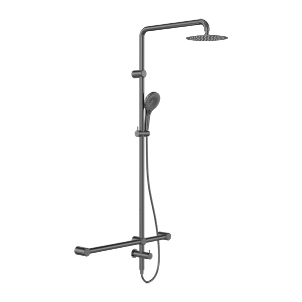 Nero Mecca Care 32mm T Bar Grab Rail 1100x750mm Twin Shower Set