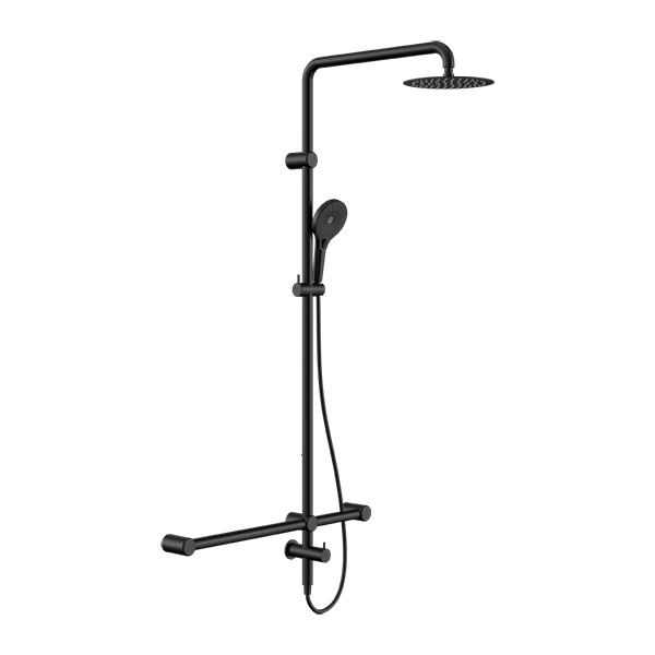 Nero Mecca Care 32mm T Bar Grab Rail 1100x750mm Twin Shower Set