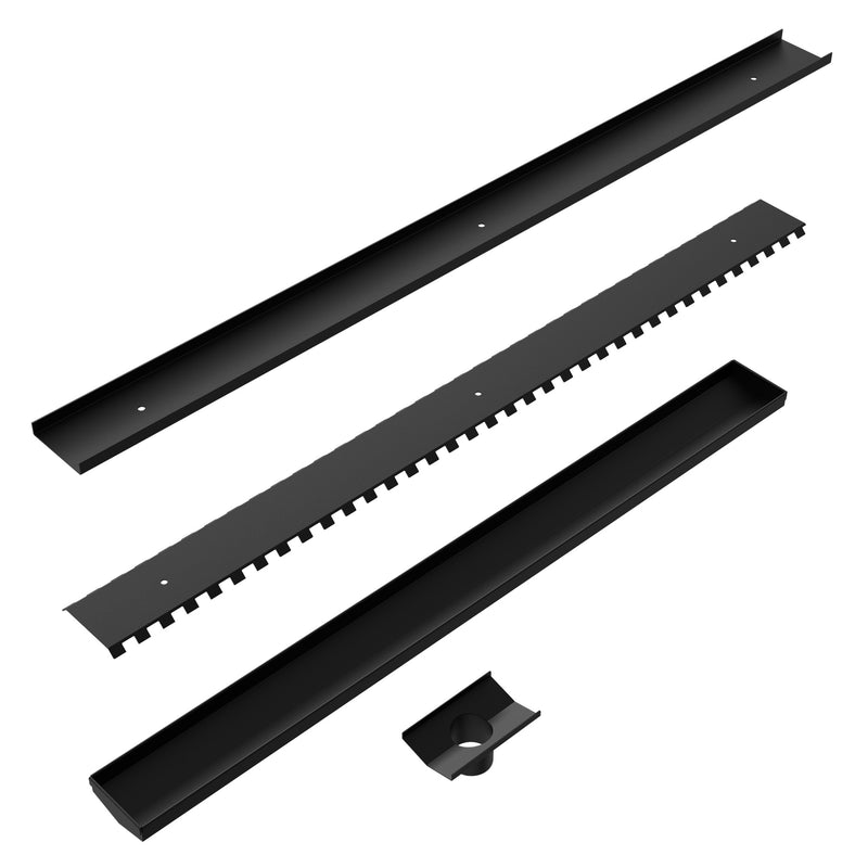 Nero Tile Insert V Channel Floor Grate 50mm Outlet with Hole Saw