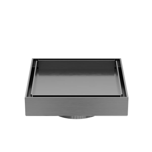 Nero 130MM Square Tile Insert Floor Waste 80MM Outlet