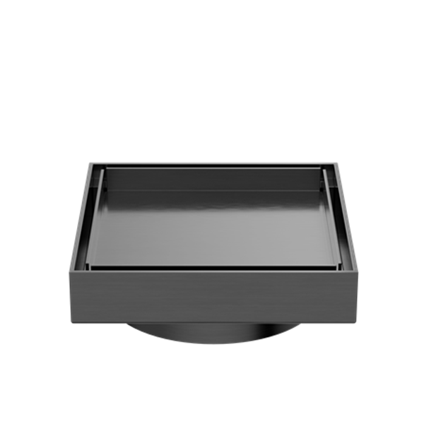 Nero 130MM Square Tile Insert Floor Waste 100MM Outlet