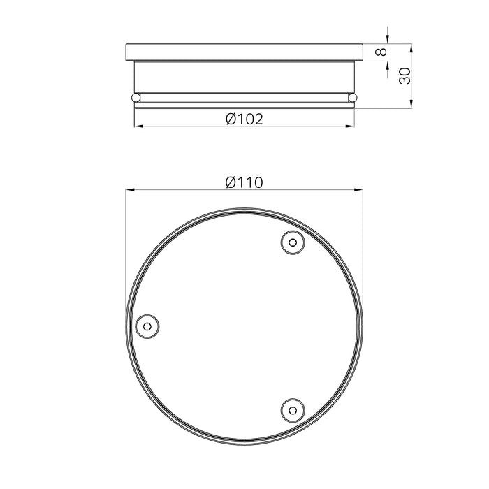 Nero 316L Stainless Round Clear Out 100mm Outlet