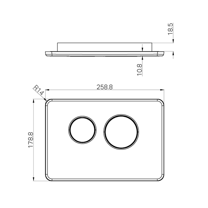 Nero In Wall Toilet Push Plate