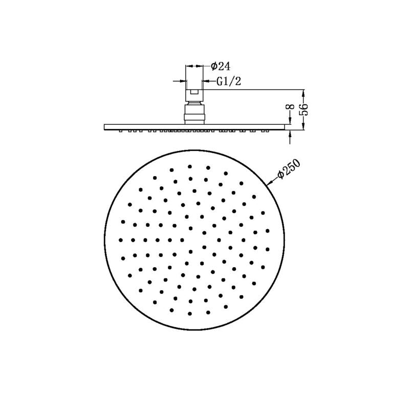 Nero Round Shower Head