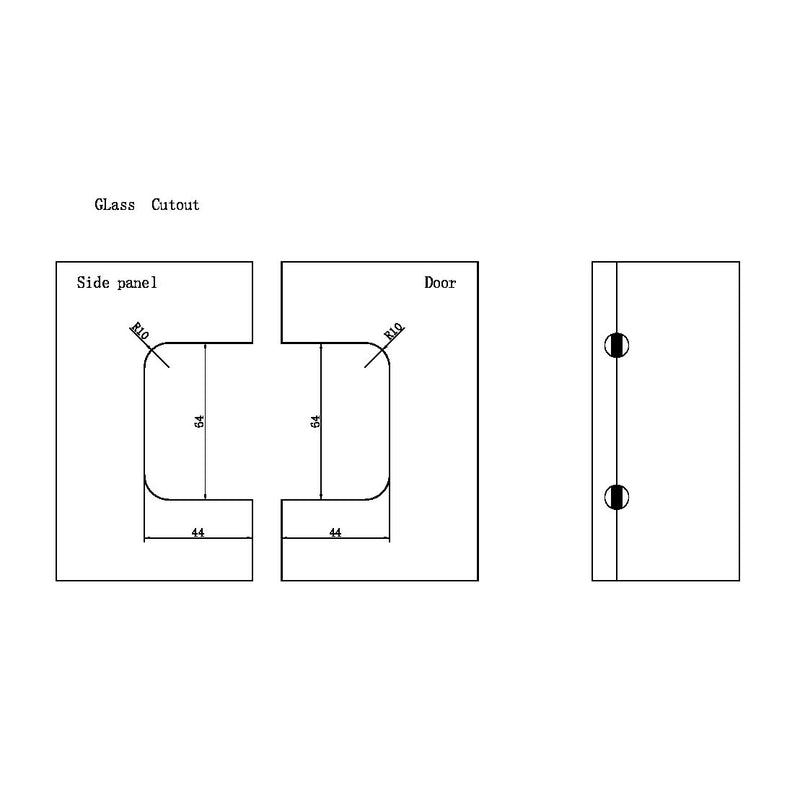 Nero 180 Degree Glass to Glass Shower Hinge 10mm Glass