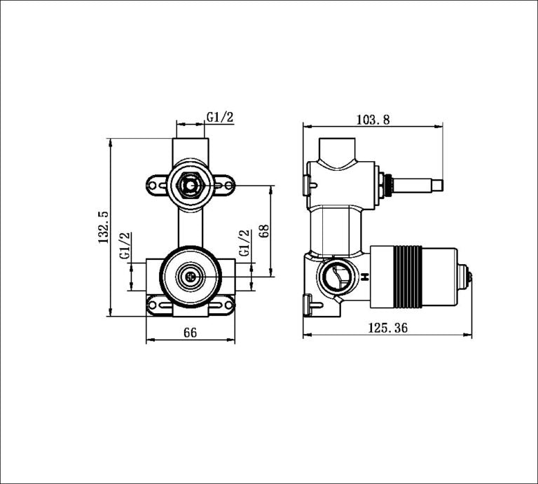 Nero Project Universal Shower Mixer with Divertor Body