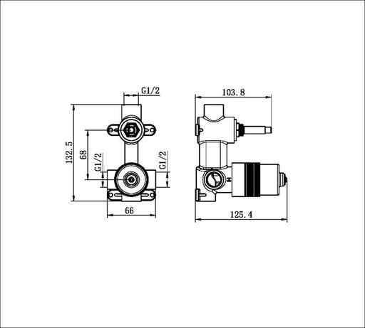 Nero Premium Universal Shower Mixer with Divertor Body