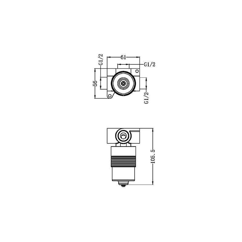Nero SS316L 35mm Premium Universal Shower Mixer Body