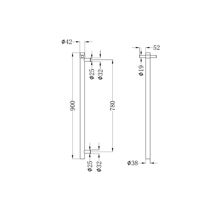 Nero Heated Vertical Towel Rail