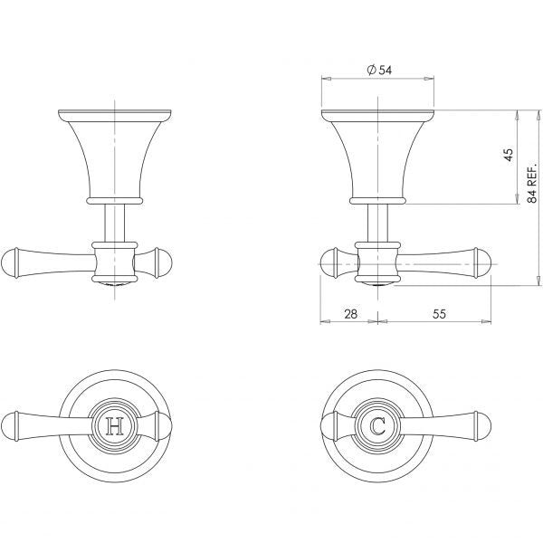 Phoenix Nostalgia Lever Wall Top Assemblies