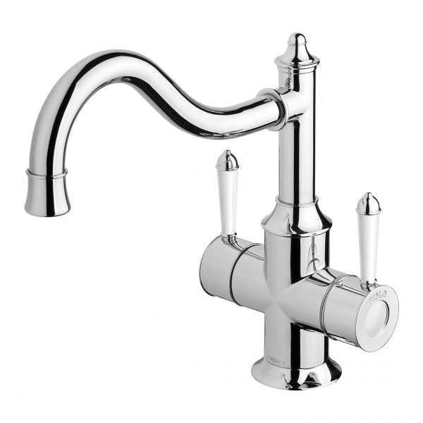 Phoenix Nostalgia Twin Handle Sink Mixer 230mm Shepherds Crook