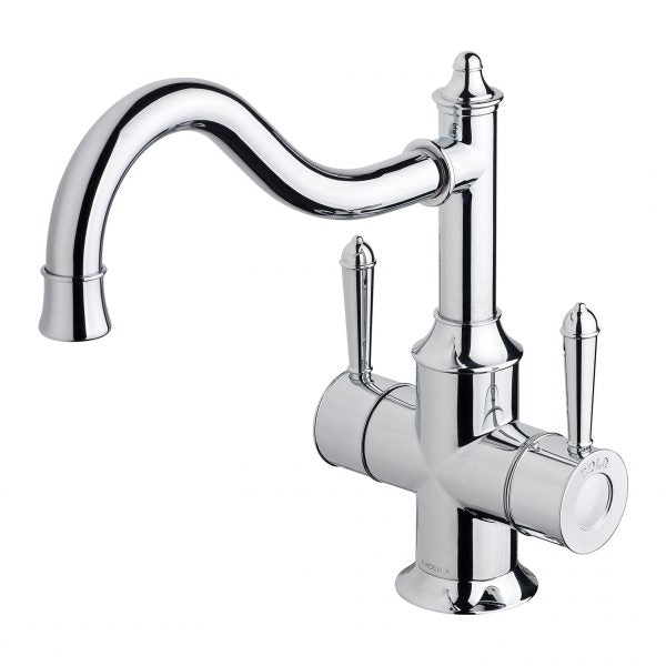 Phoenix Nostalgia Twin Handle Sink Mixer 230mm Shepherds Crook