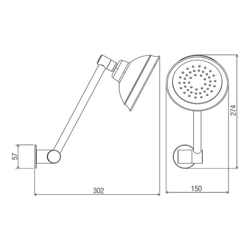 Conserv Paddington Clicklock™ Orbital Adjustable Arm - Chrome