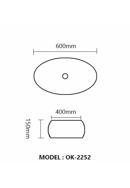 Azzura ORGANIC SERIES 585 Ovale AC basin N/T