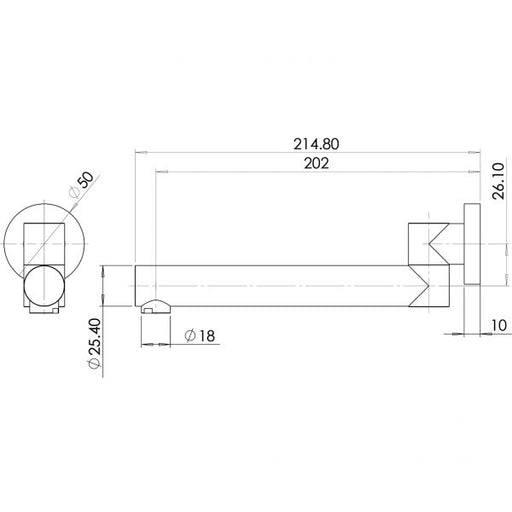 Phoenix Swivel Bath Outlet 200mm Round