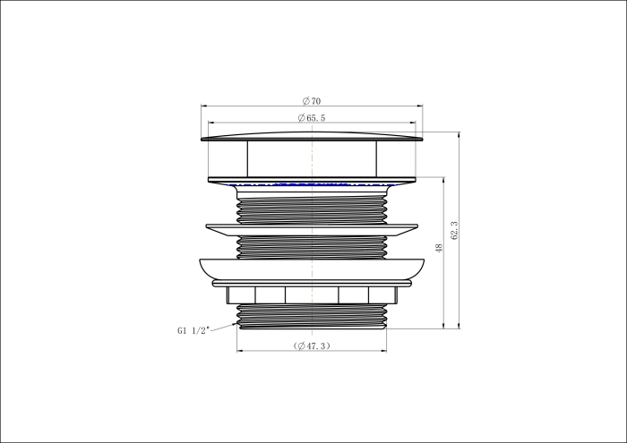 Modern National Pop-Up Waste For Baths with Pull Out Center 40mm