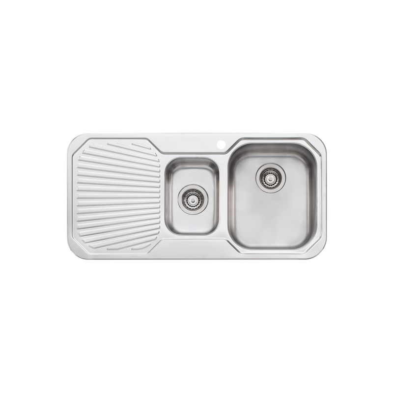 Oliveri Petite 1 & 1/2 Bowl Sink With Drainer 980mm RH 1&1/2 Bowl