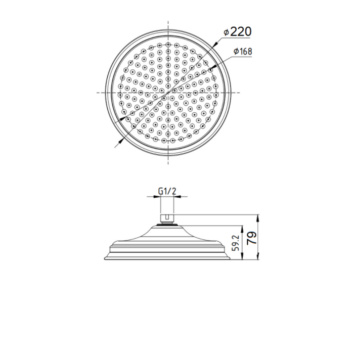 Clasico Overhead Shower 200MM