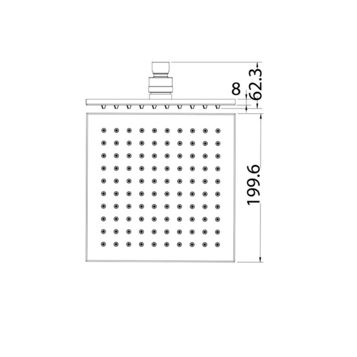 Eden Square Overhead Shower 200MM