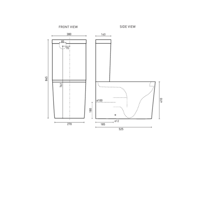 San Diego Rimless Back-To-Wall Toilet Suite