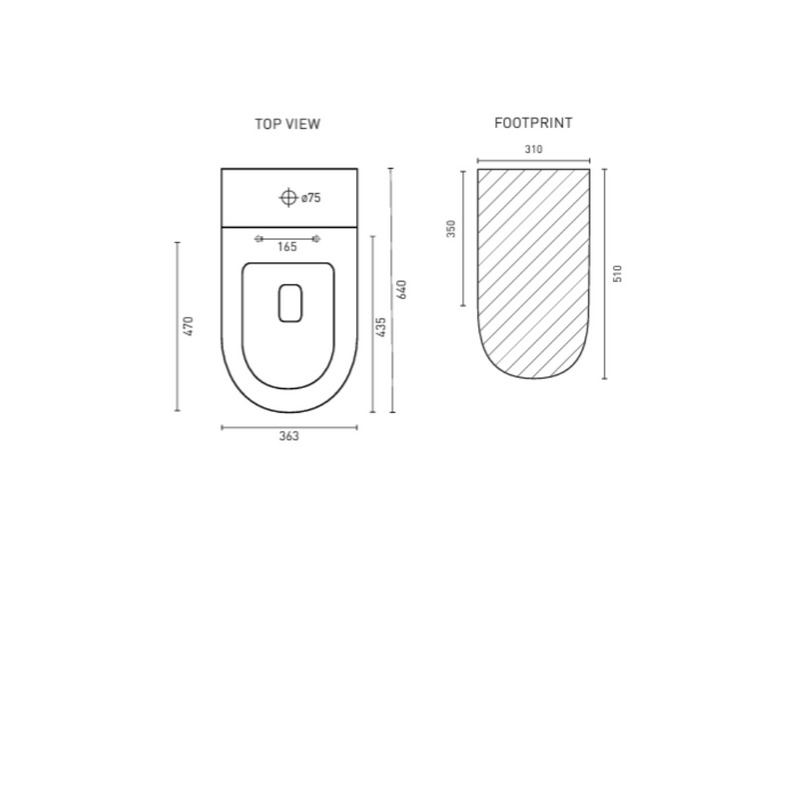 Renee Ezi Height Rimless Universal BTW Toilet Suite