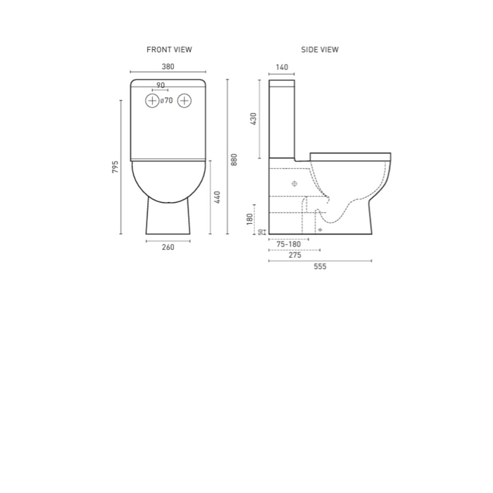 Adatto Ezi Height Rimless Toilet Suite