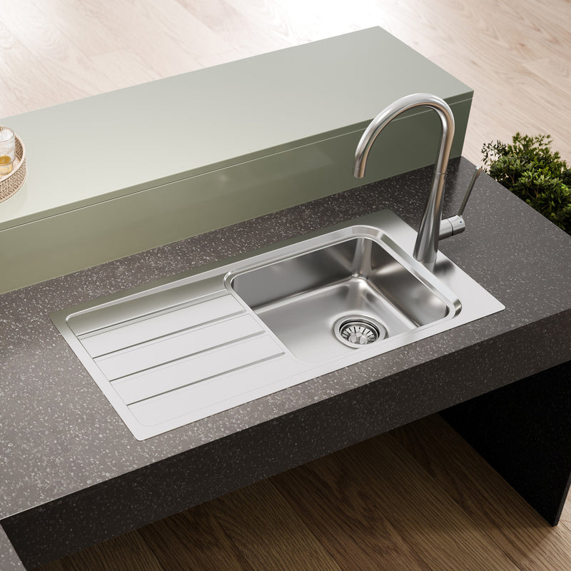 Oliveri Puro Single Bowl Dr Care Rev No Tap Hole
