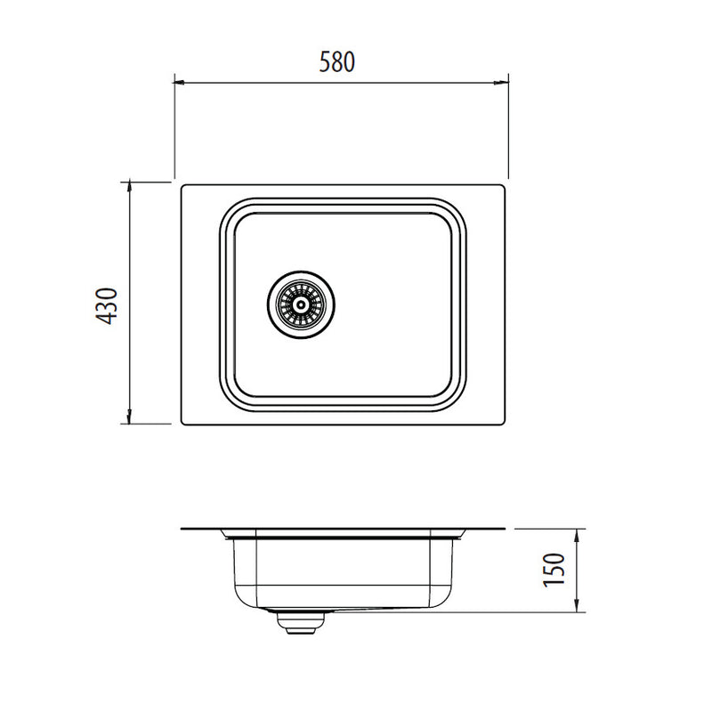 Oliveri Puro Single Bowl Care Rev No Tap Hole