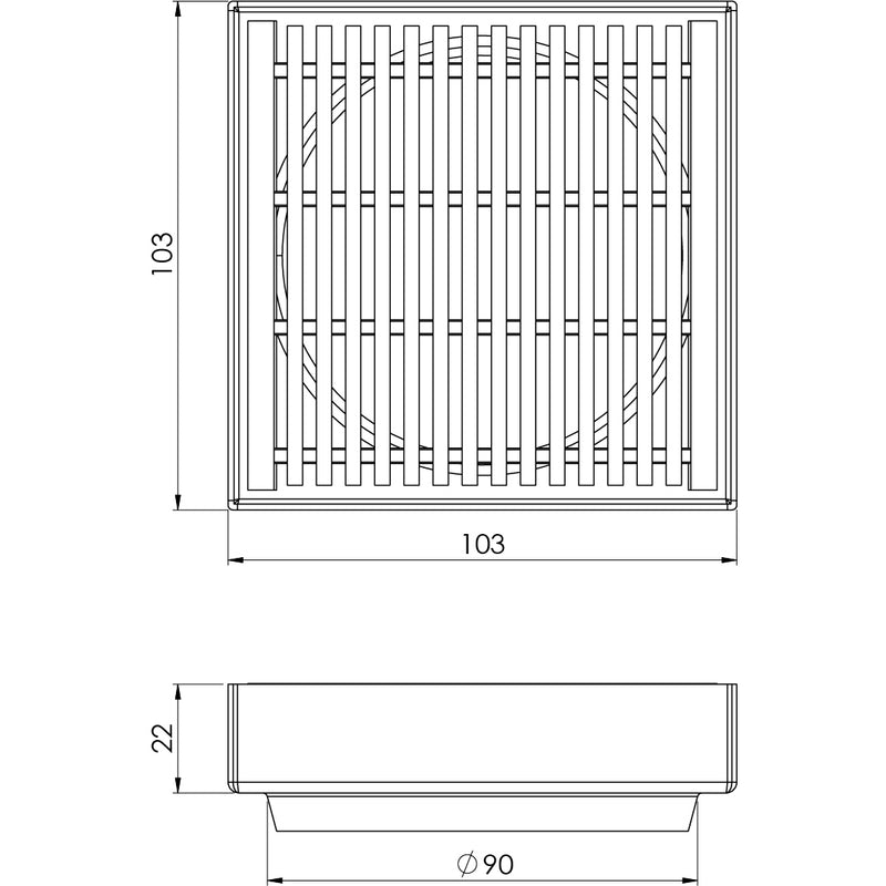 Phoenix Point Drain HG 100mm Outlet 90mm
