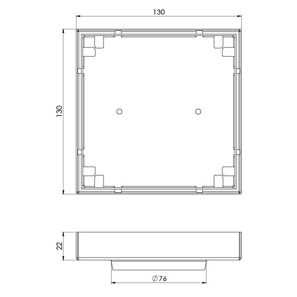 Phoenix Point Drain TI 130mm Outlet 76mm