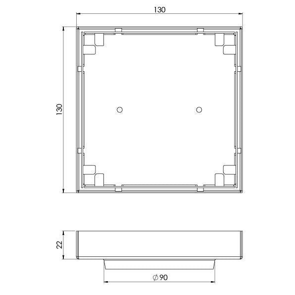 Phoenix Point Drain TI 130mm Outlet 90mm