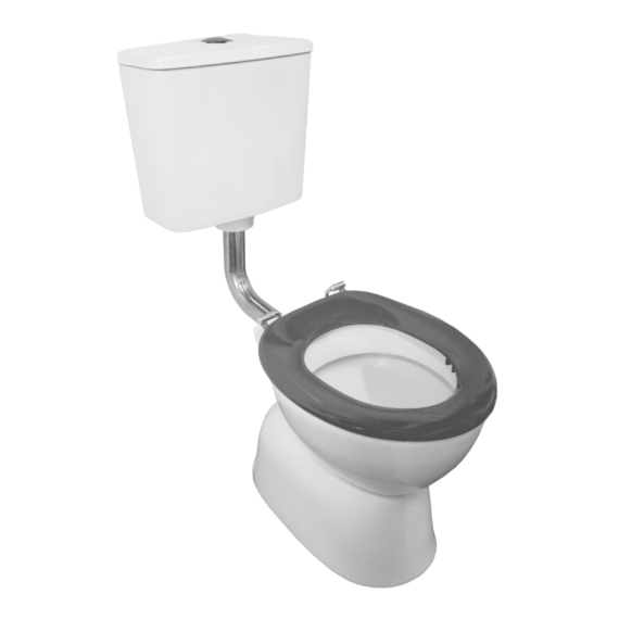 Johnson Suisse Plaza School-wise Ambulant Deluxe Vc Link Toilet Suite S Trap With Grey Seat & Ch Button