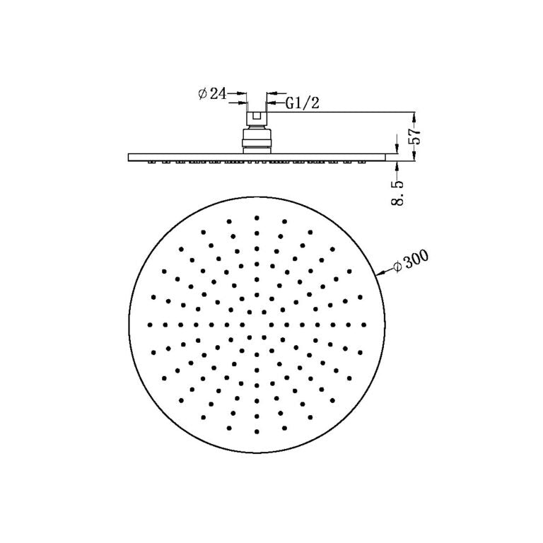 Nero Round Shower Head