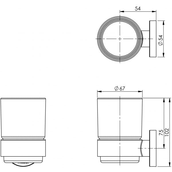 Phoenix Radii Tumbler & Holder Round CHR