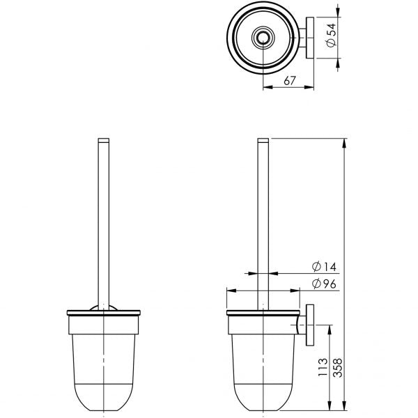 Phoenix Radii Toilet Brush & Holder Round CHR