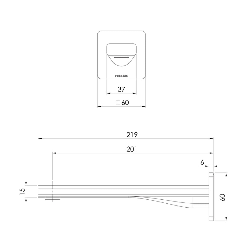 Phoenix Radii Wall Basin Outlet 200mm