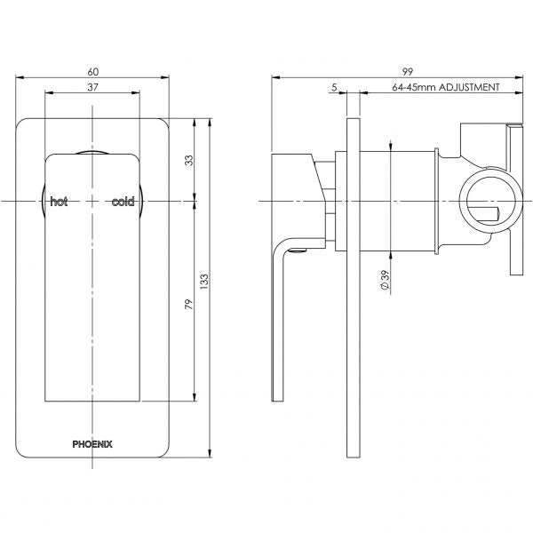 Phoenix Radii Shower / Wall Mixer