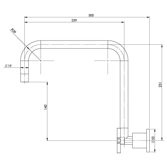 Phoenix Radii Wall Sink Set 300mm