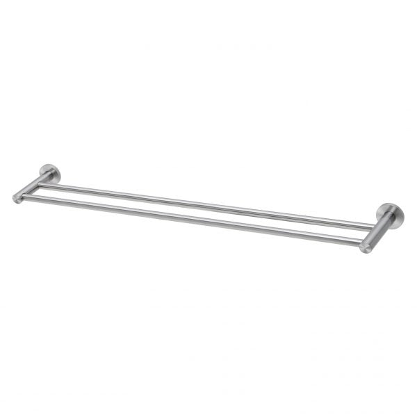 Phoenix Radii SS 316 Double Towel Rail Round Plate 800mm SS