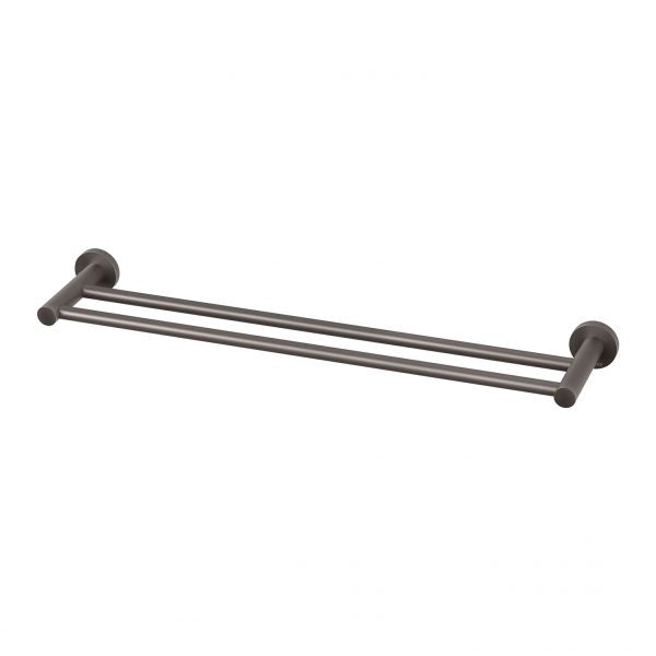 Phoenix Radii Double Towel Rail Round Plate