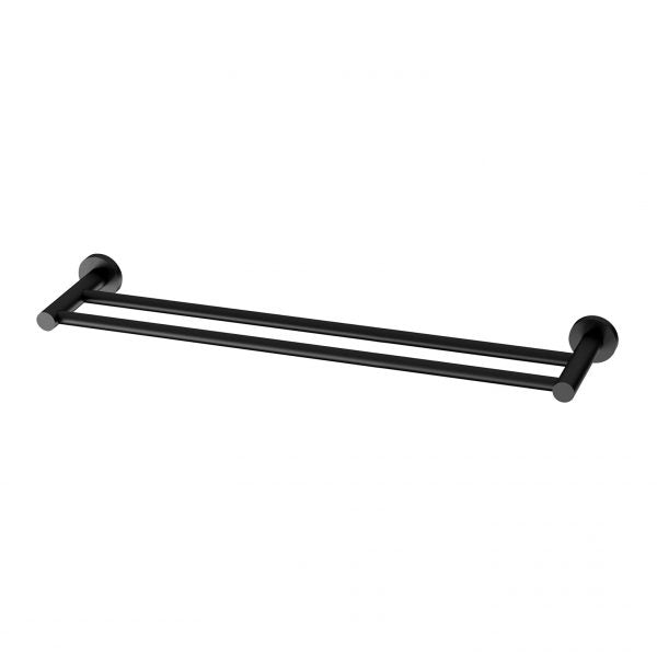 Phoenix Radii Double Towel Rail Round Plate