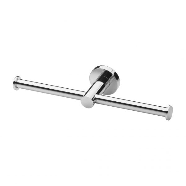 Phoenix Radii Double Toilet Roll Holder Round Plate CHR